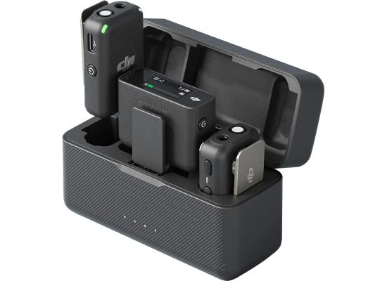 DJI Mic (2 TX + 1 RX + Charging Case), Wireless Lavalier Microphone, 250m (820 ft.) Range, 15-Hour Battery, Noise Cancellation, Wireless Microphone for PC, iPhone, Android, Record Interview, Vlogs